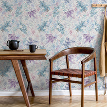 47450 Soft Foliage Flora White, Blue and Purple Wallpaper By Galerie