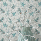 47451 Soft Foliage Flora Grey and Turquoise Wallpaper By Galerie