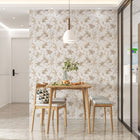 47453 Soft Foliage Flora White, Brown and Grey Wallpaper By Galerie