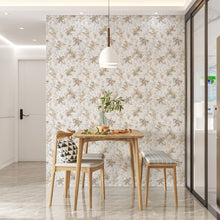 47453 Soft Foliage Flora White, Brown and Grey Wallpaper By Galerie