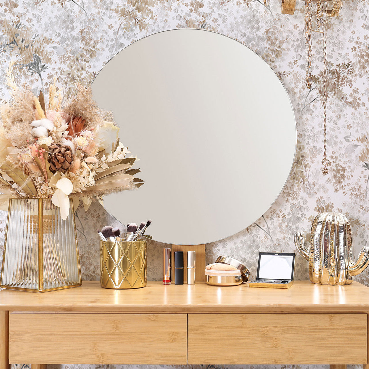 47453 Soft Foliage Flora White, Brown and Grey Wallpaper By Galerie