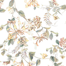 47455 Summer Bouquet Flora White and Green Wallpaper By Galerie