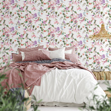 47456 Summer Bouquet Flora White, Rose and Green Wallpaper By Galerie