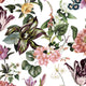 Floral Rhapsody Flora White, Rose and Green Wallpaper By Galerie
