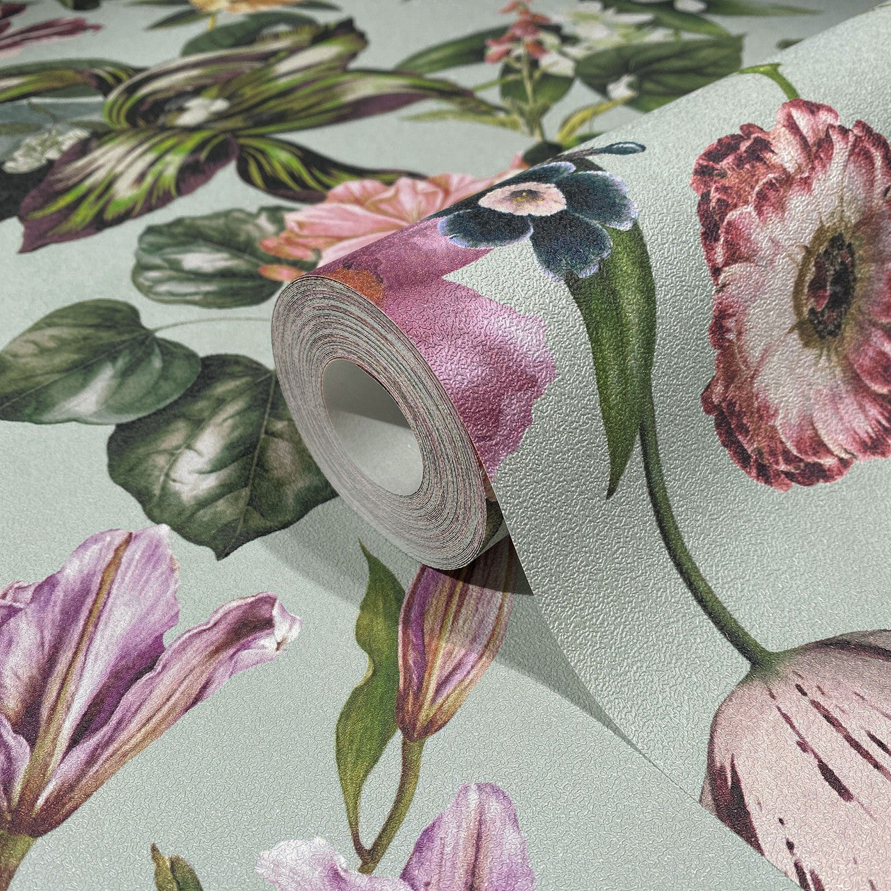 47459 Floral Rhapsody The New Design Book Green and Rose Wallpaper By Galerie
