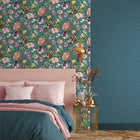 47462 Cherry Blossom Flora Grey, Blue, Green and Rose Wallpaper By Galerie
