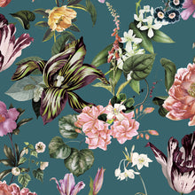 47462 Cherry Blossom Flora Grey, Blue, Green and Rose Wallpaper By Galerie