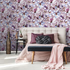 47463 Cherry Blossom Flora Rose, White and Purple Wallpaper By Galerie