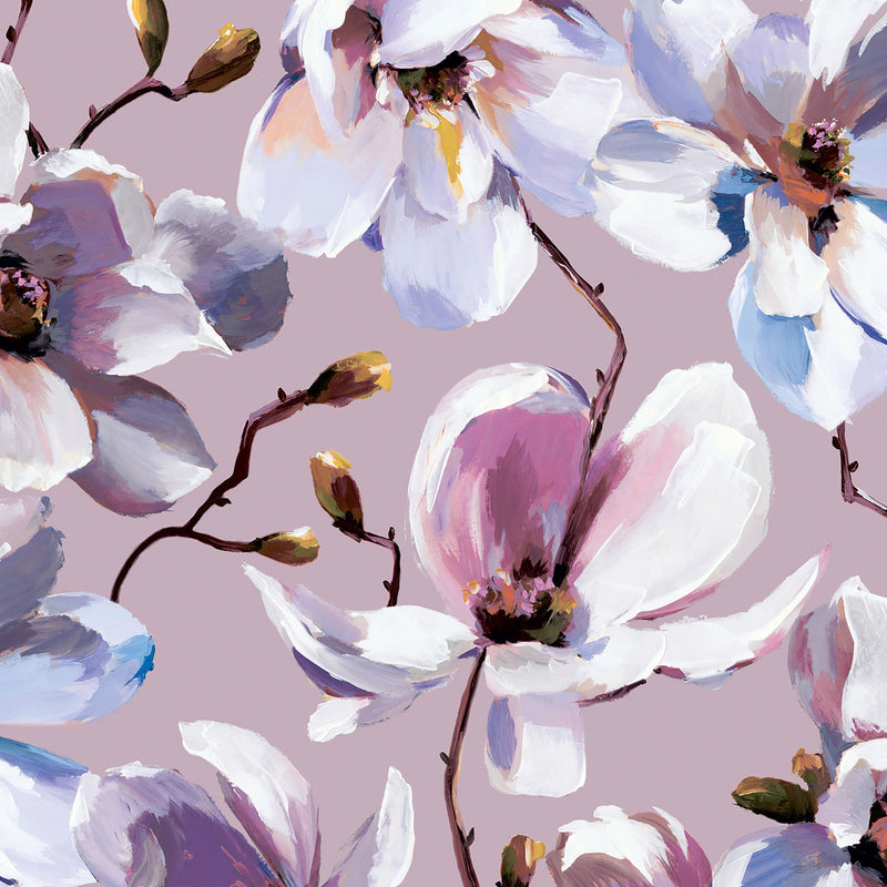 47463 Cherry Blossom The New Design Book Rose, White and Purple Wallpaper By Galerie