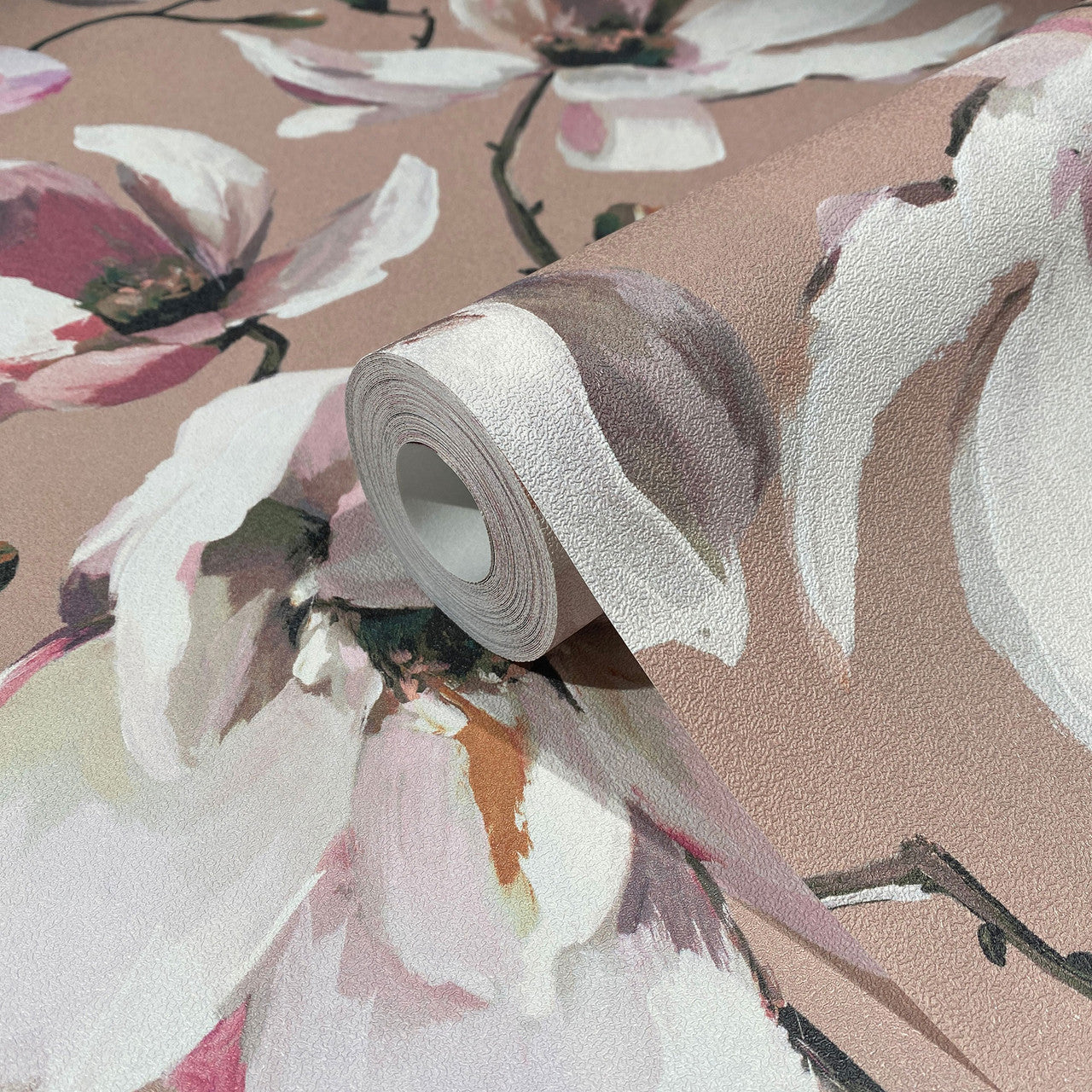 47465 Cherry Blossom The New Design Book Brown, White and Rose Wallpaper By Galerie