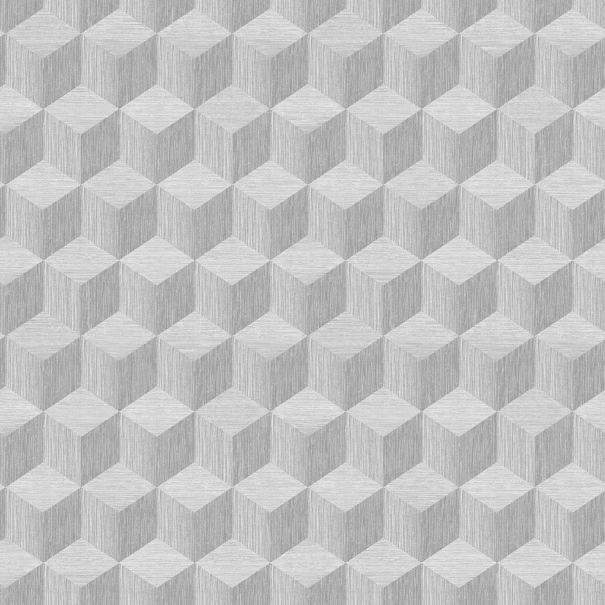 4746 Cube Light Grey Graphics Wallpaper by Boråstapeter