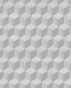 Cube Light Grey Graphics Wallpaper by Boråstapeter