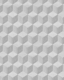 Cube Light Grey Graphics Wallpaper by Boråstapeter