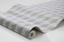 Cube Light Grey Graphics Wallpaper by Boråstapeter