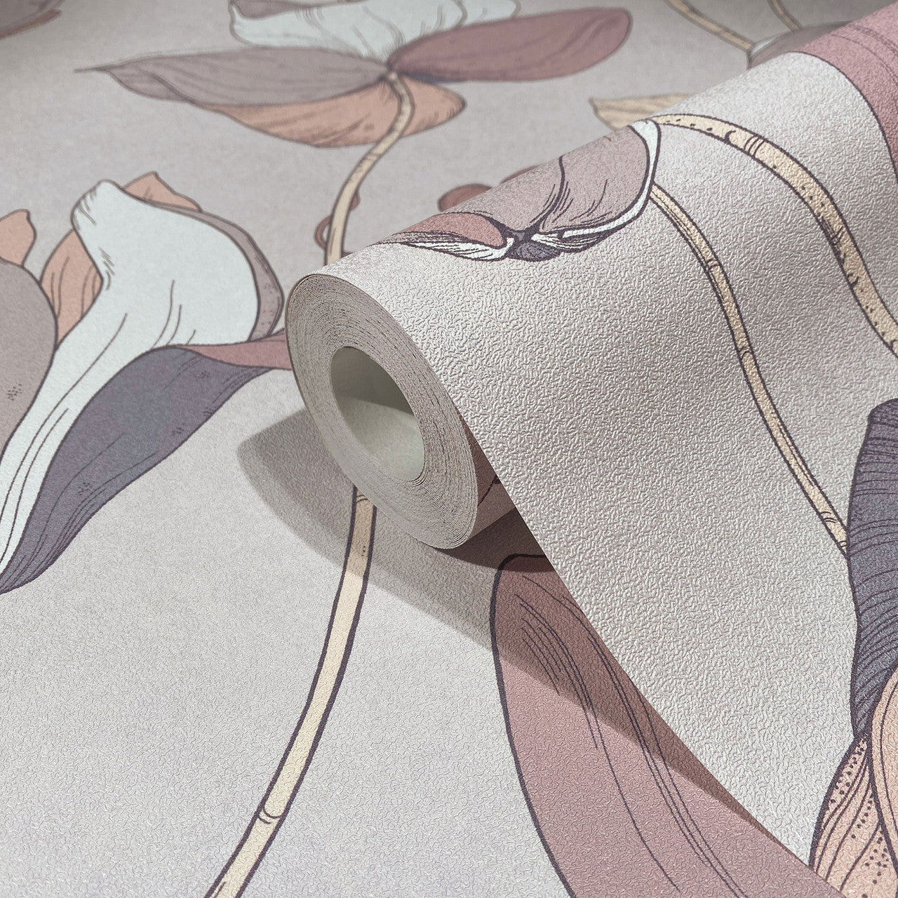 47474 Stylised Floral The New Design Book Grey and Brown Wallpaper By Galerie