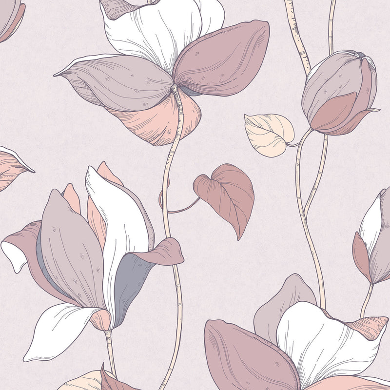 47474 Stylised Floral The New Design Book Grey and Brown Wallpaper By Galerie