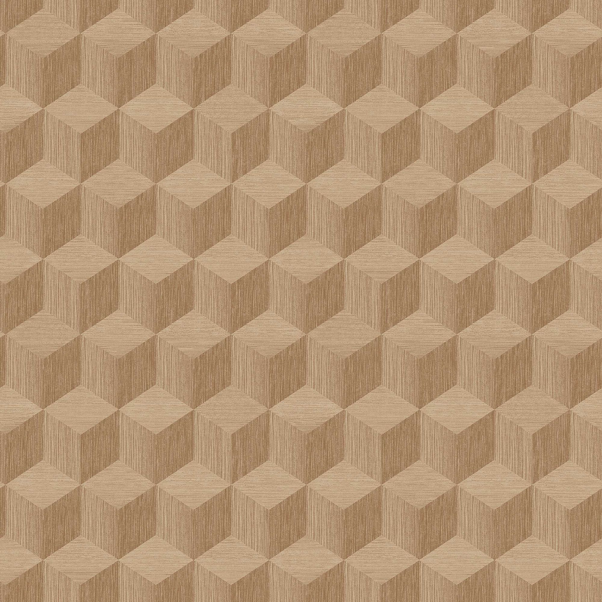 4747 Cube Dark Beige and Brown Graphics Wallpaper by Boråstapeter
