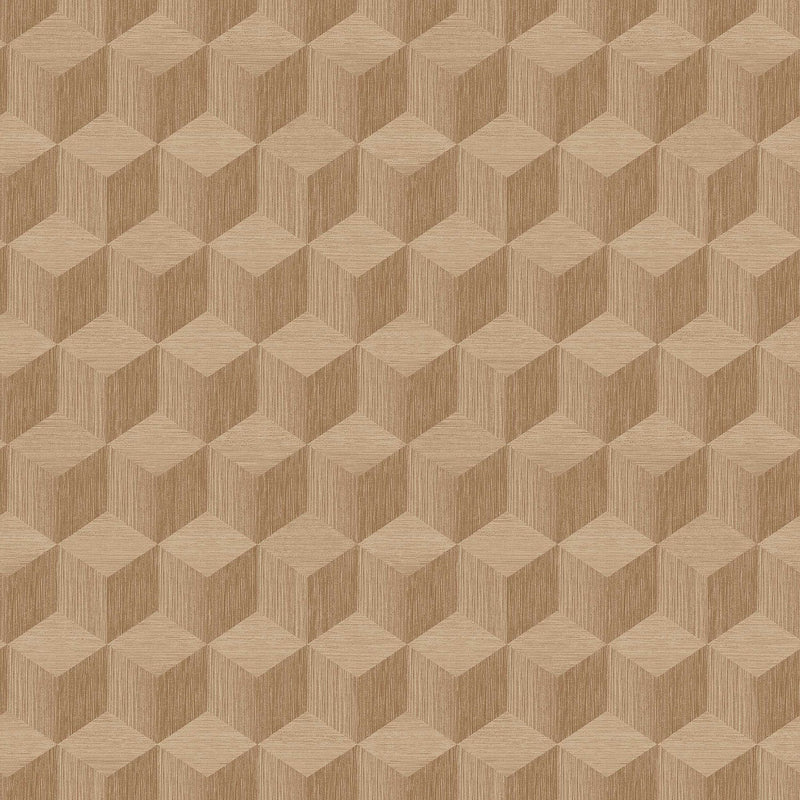 4747 Cube Dark Beige and Brown Graphics Wallpaper by Boråstapeter
