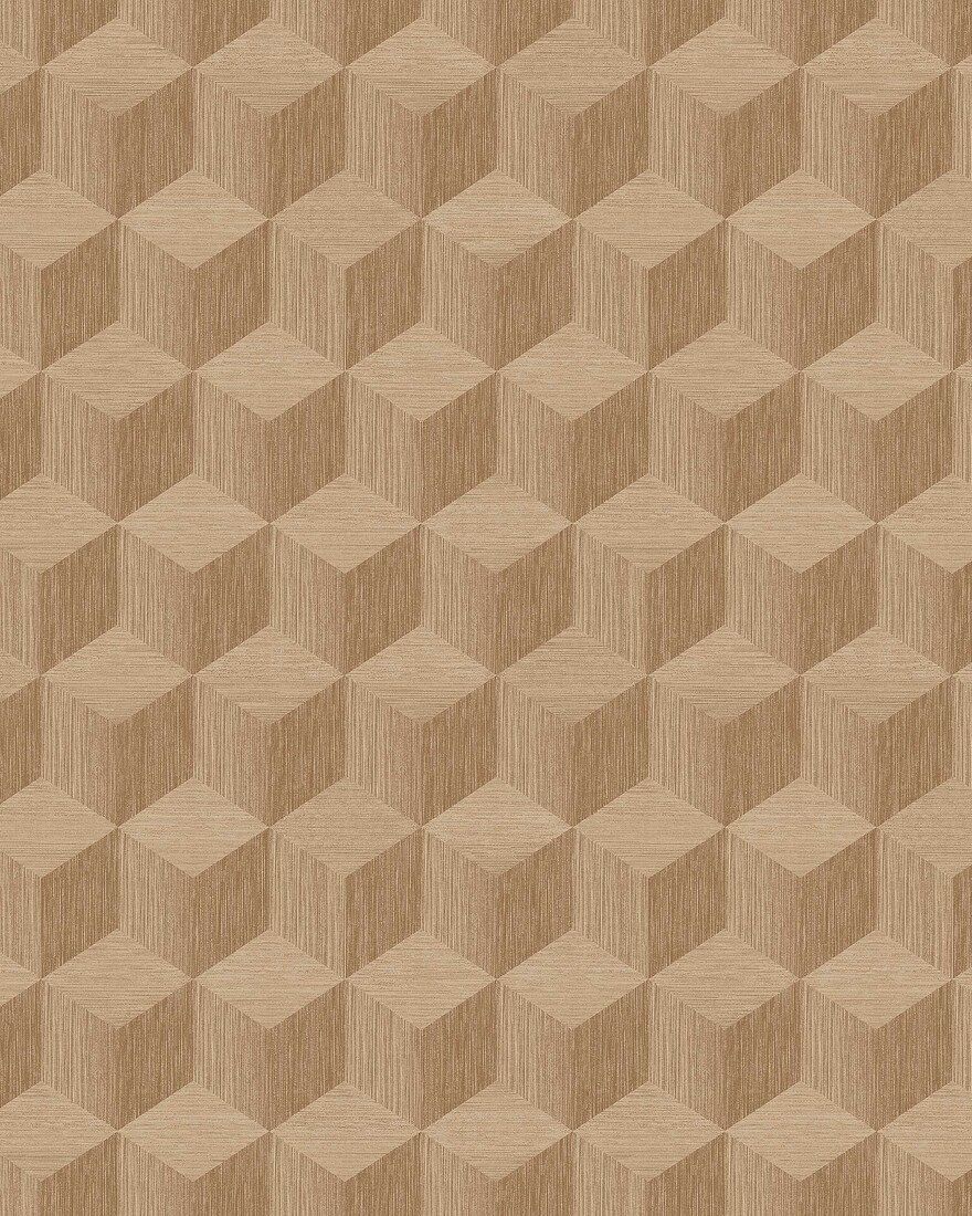 4747 Cube Dark Beige and Brown Graphics Wallpaper by Boråstapeter