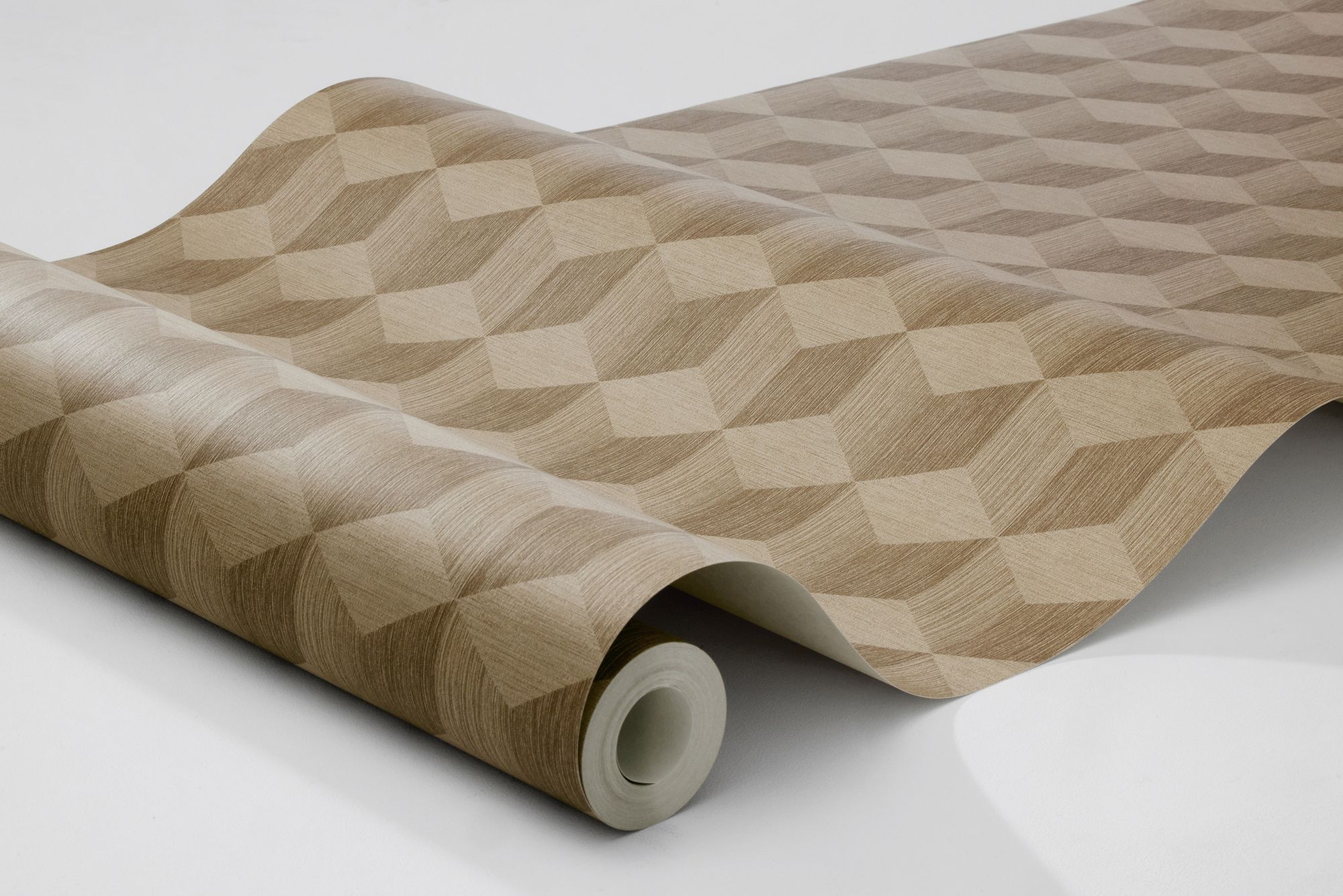 4747 Cube Dark Beige and Brown Graphics Wallpaper by Boråstapeter