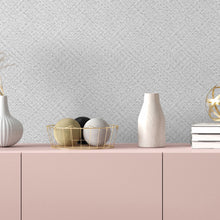 47480 Herringbone Weave Flora Grey Wallpaper By Galerie