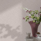 47482 Herringbone Weave Flora Rose Wallpaper By Galerie