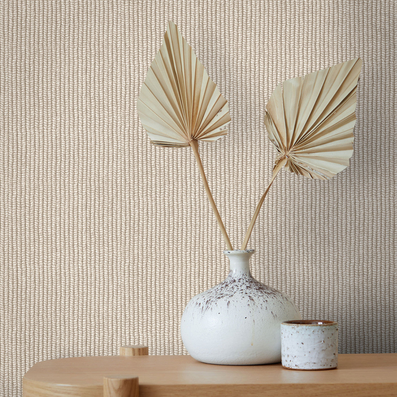 47484 Rope Weave Flora Beige Wallpaper By Galerie