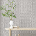 47486 Diamond Weave Flora Grey Wallpaper By Galerie