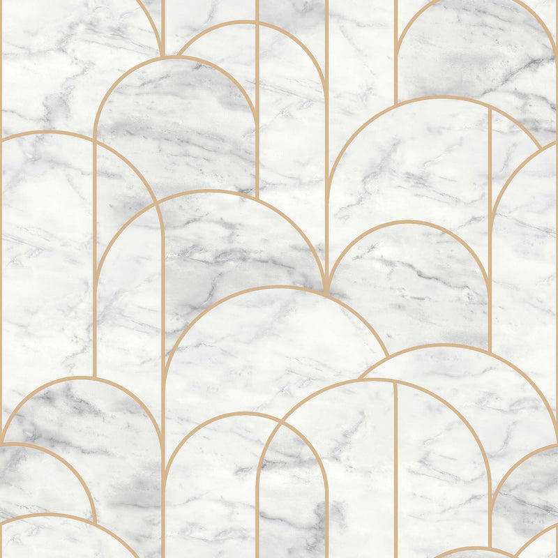4750 Arch Light White and Grey Graphics Wallpaper by Boråstapeter