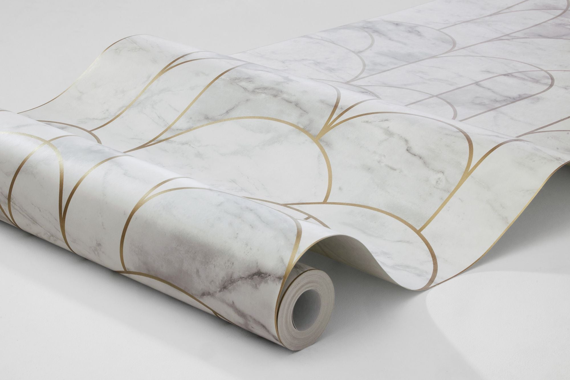 4750 Arch Light White and Grey Graphics Wallpaper by Boråstapeter