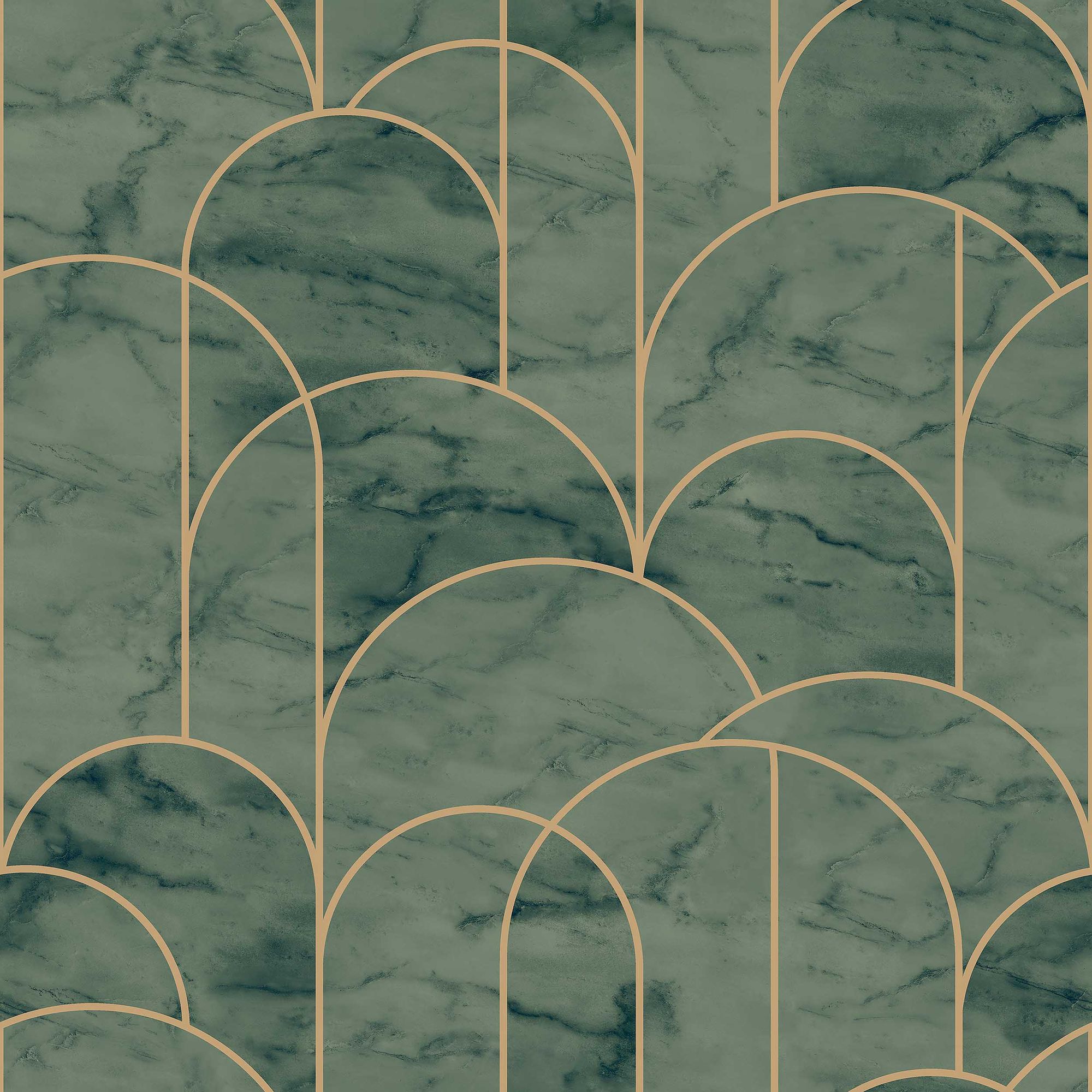 4751 Arch Dark Green Graphics Wallpaper by Boråstapeter