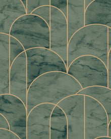4751 Arch Dark Green Graphics Wallpaper by Boråstapeter