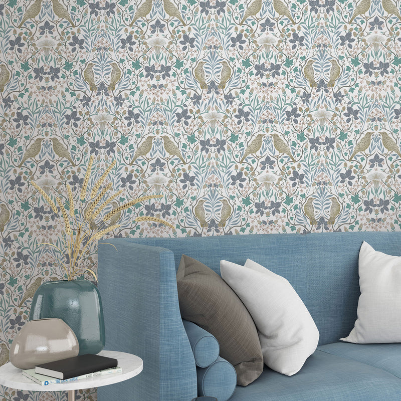 47619 Summer Garden Heritage Blue Wallpaper By Galerie