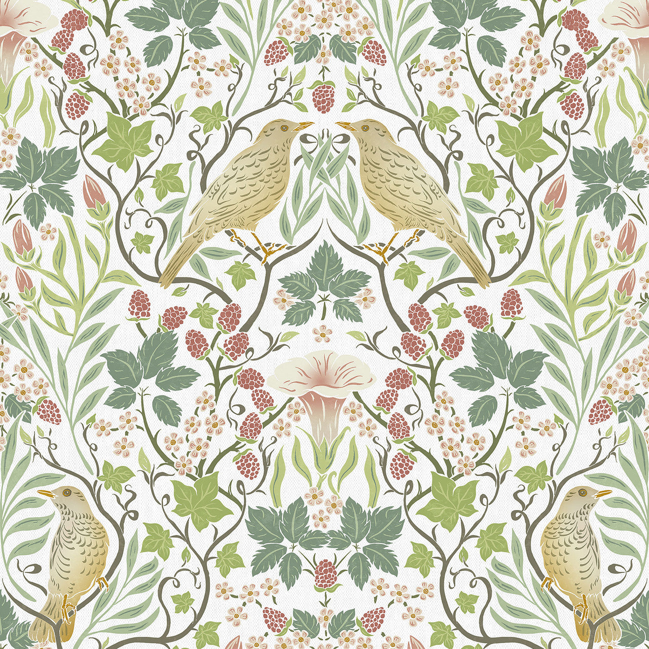 47620 Summer Garden Heritage Green Wallpaper By Galerie