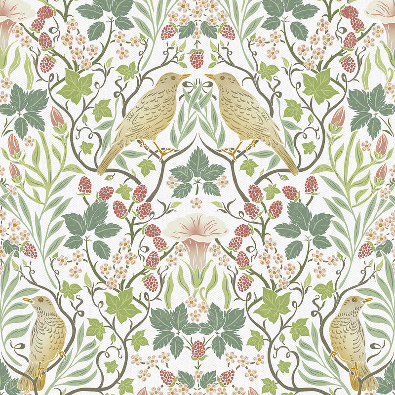 47620 Summer Garden Heritage Green Wallpaper By Galerie