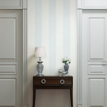 47635 Even Stripe Heritage Blue Wallpaper By Galerie