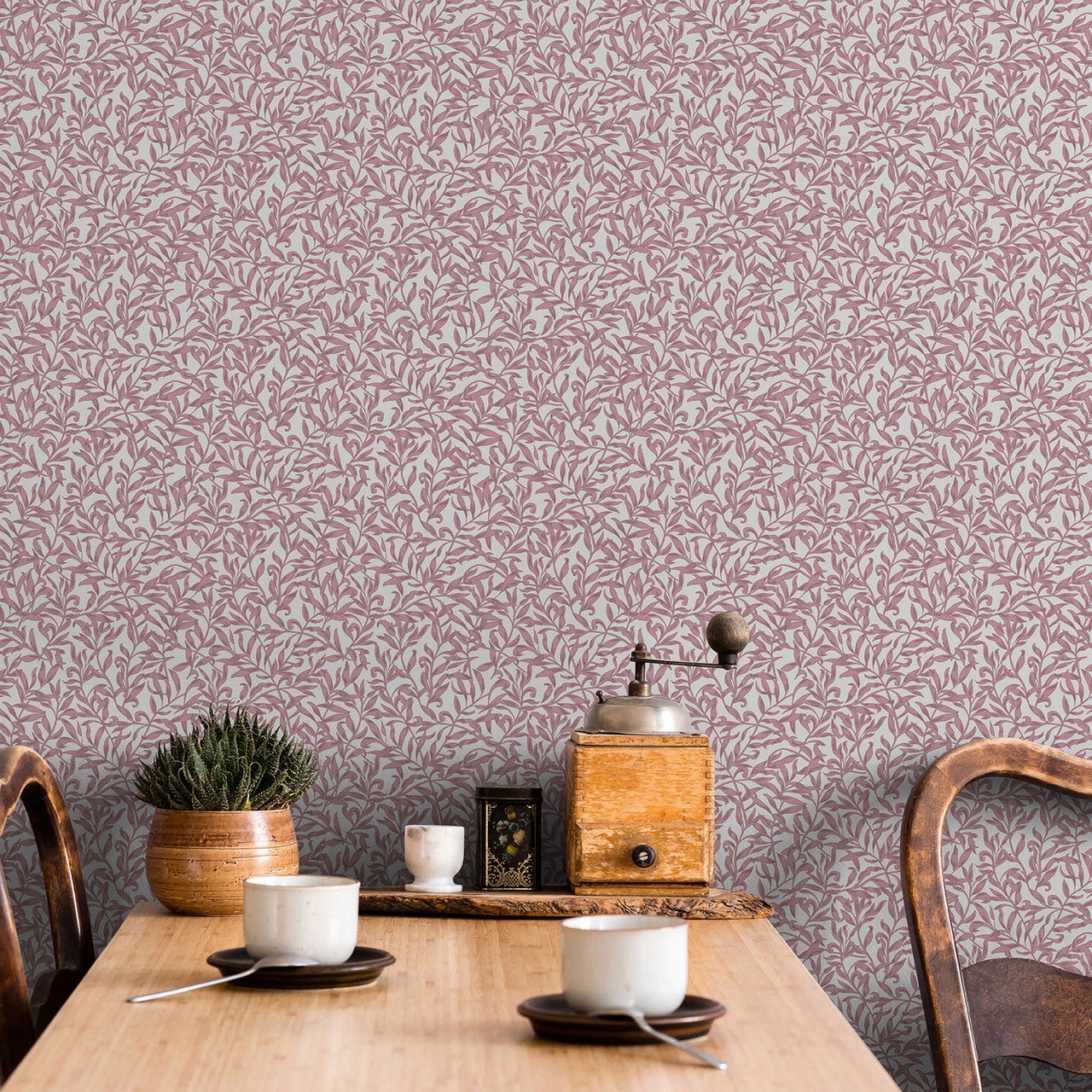 47638 Vintage Leaf Heritage Pink Wallpaper By Galerie