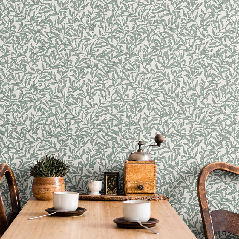 47639 Vintage Leaf Heritage Green Wallpaper By Galerie