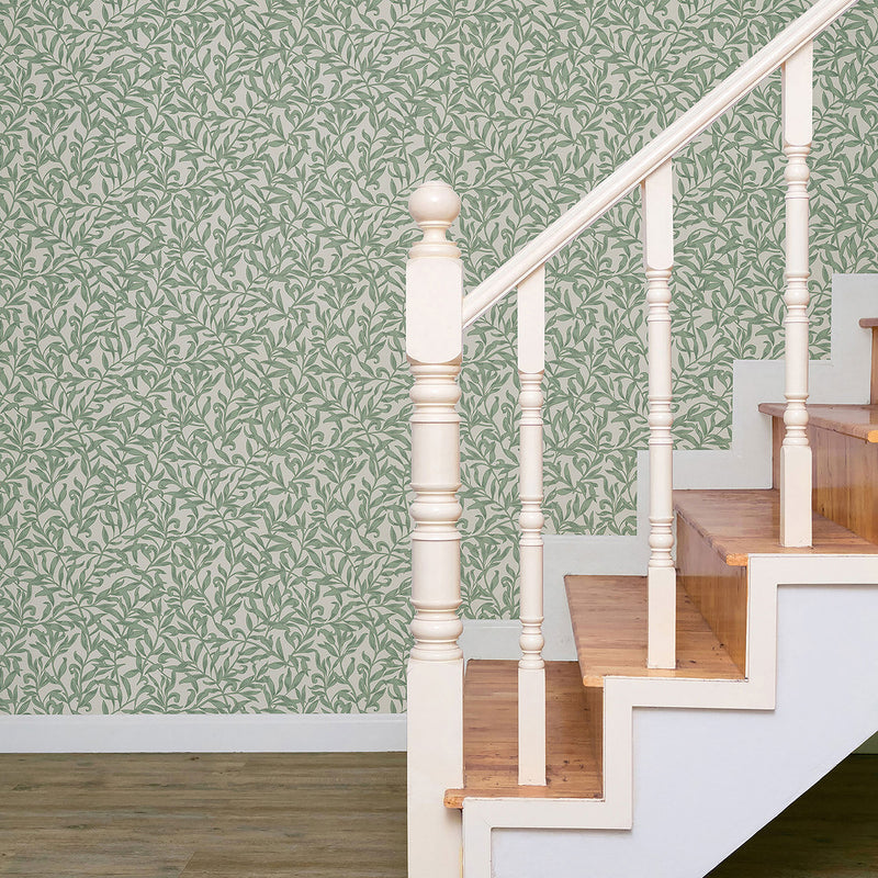 47640 Vintage Leaf Heritage Green Wallpaper By Galerie