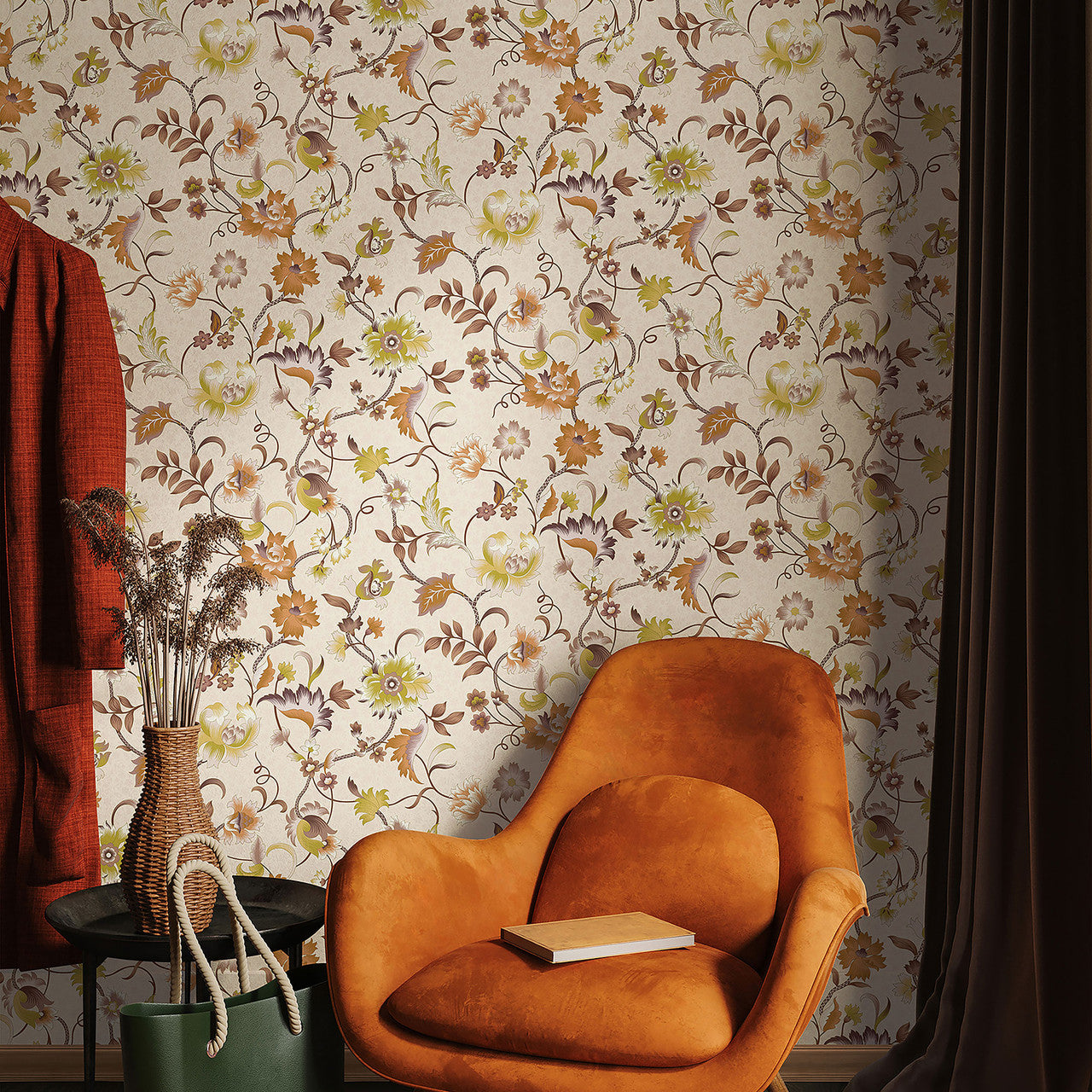 47646 Floral Heritage Bronze Brown Wallpaper By Galerie