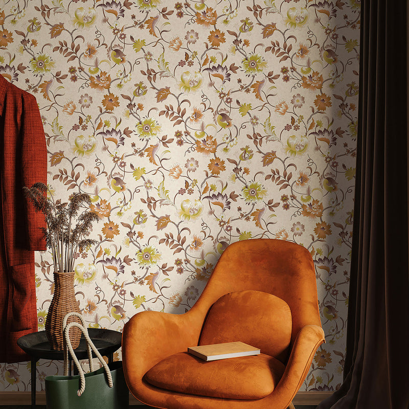 47646 Floral Heritage Bronze Brown Wallpaper By Galerie
