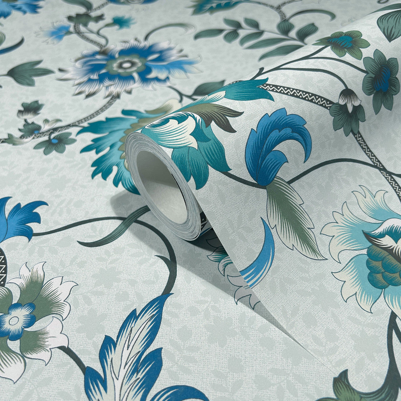 47647 Floral Heritage Blue Wallpaper By Galerie