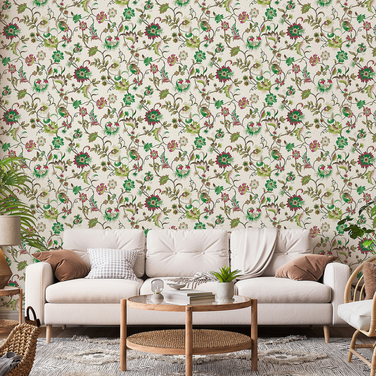 47648 Floral Heritage Green Wallpaper By Galerie