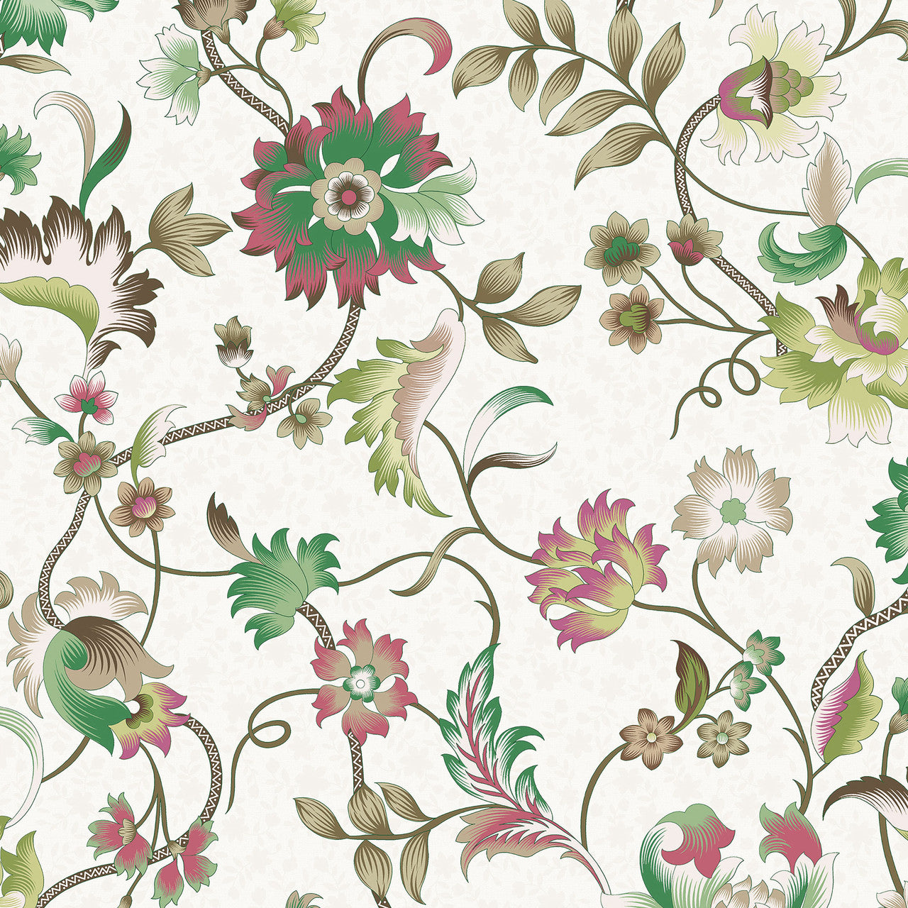 47648 Floral Heritage Green Wallpaper By Galerie