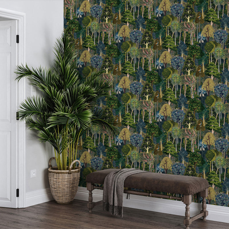 47650 Jungle Heritage Green Wallpaper By Galerie