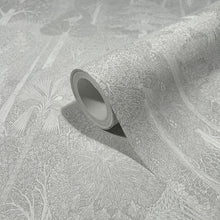 47653 Woodland Heritage Silver Grey Wallpaper By Galerie