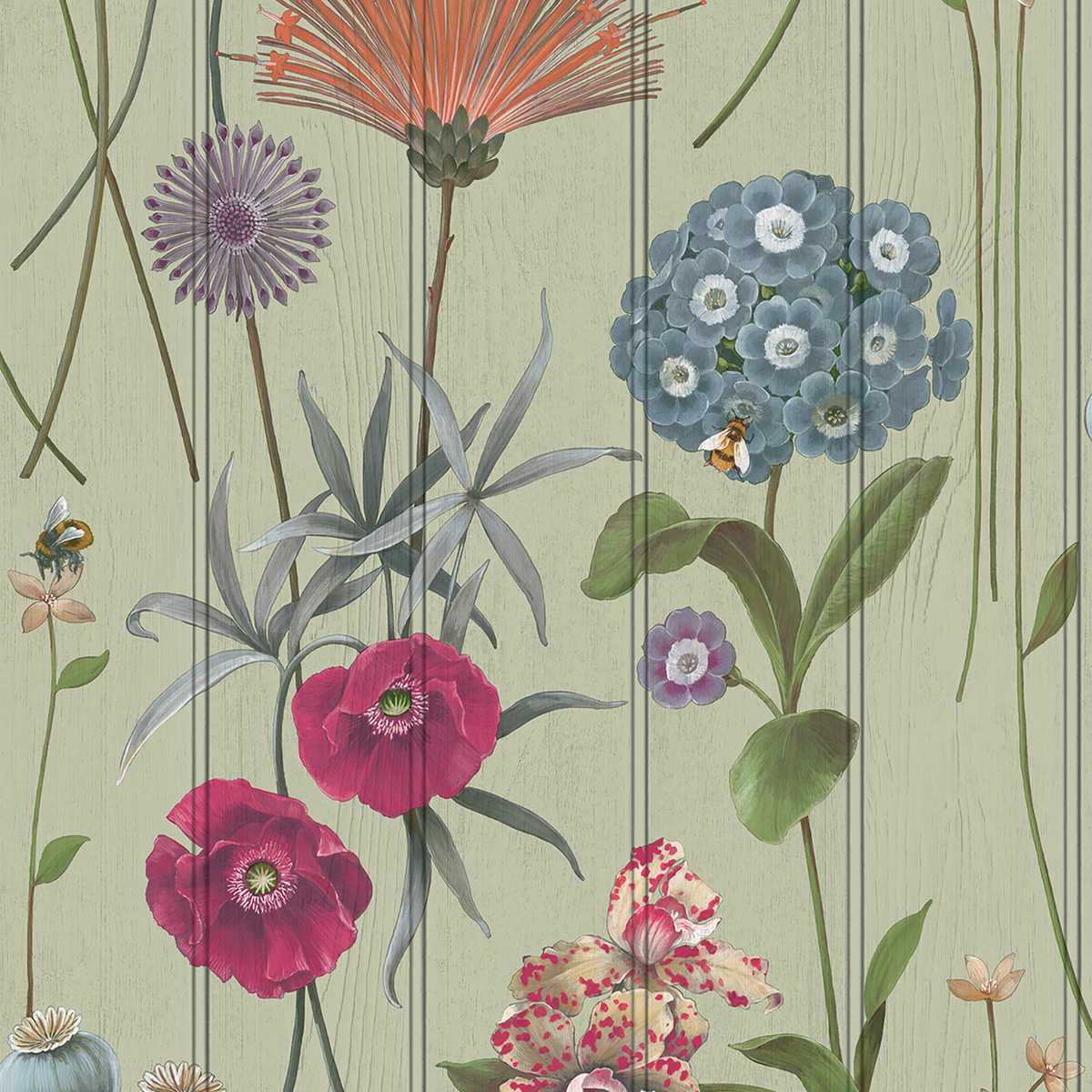 Botanist Wood Panel Wallpaper by Belgravia