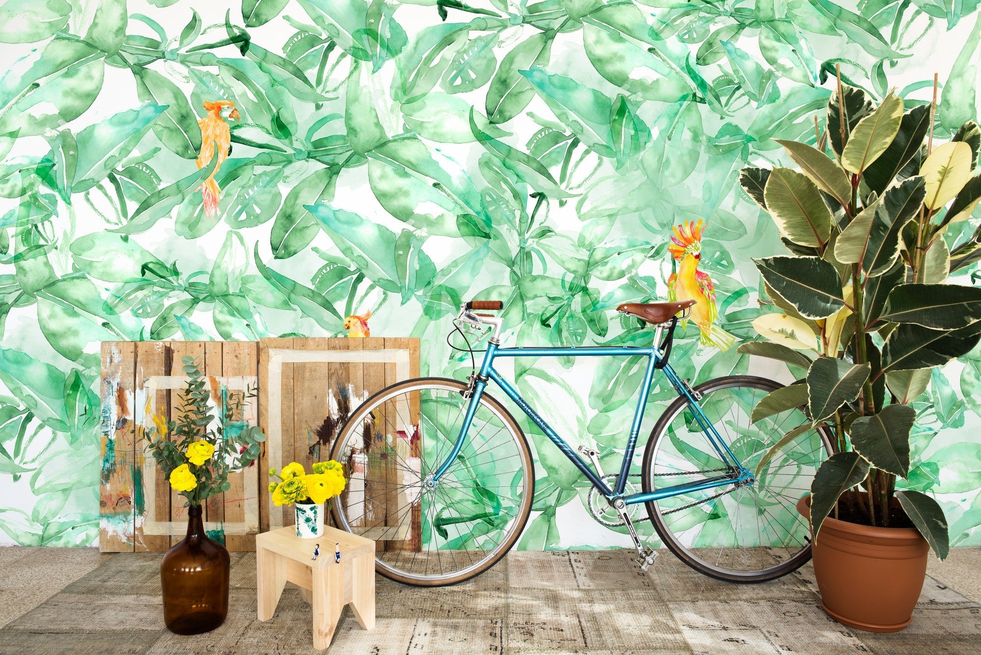 4800074 Find Parrots (418.5 × 270 cm) Lara Costafreda Mural by Coordonné