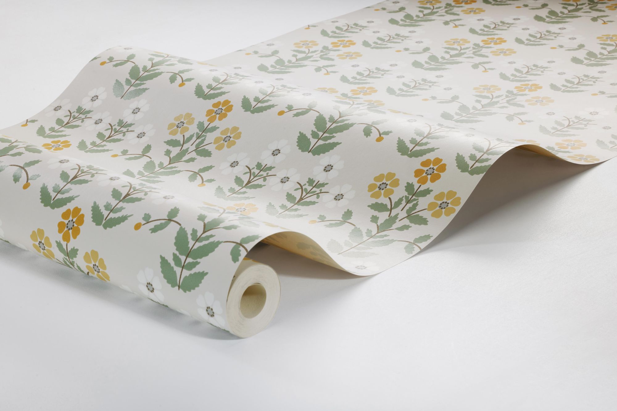 4811 Sippor Yellow and Grey Wallpaper by Boråstapeter