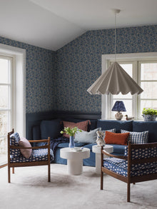 4817 Elise Blue and Beige Wallpaper by Boråstapeter